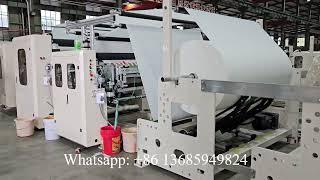 Automatic glue lamination color printing tissue roll rewinding machine