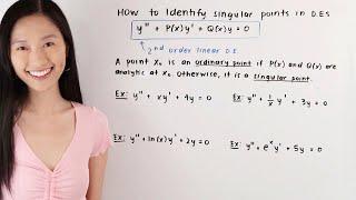 How to identify singular points in differential equations | Math with Janine