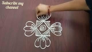 karthikamasam rangoli design#creative#muggulu#simple rangoli by jamuna