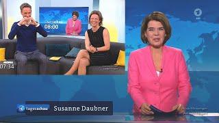 Susanne Daubner - Lachflash wegen "Clown" Sven Lorig - | :-) :-)  ARD MOMA & Tagesschau, 27.09.2023