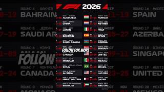  check out the F1 2026 Race Calendar Revealed! 24 Races Across 5 Continents  #f1 #formula1