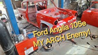 Yorkshire Classic Cars Ltd restoration workshop latest project - Ford Anglia 105e update