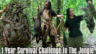 1 Year Survival Challenge In The Jungle - full Videos - The longest video in the world