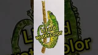 Lizard watercolour step-by-step || lizard watercolour art ||