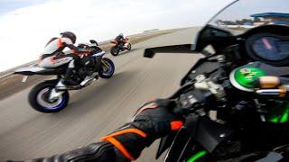 Ninja H2 makes R1M & V4R look SLOW AF! *Buttonwillow Racetrack* Session 2 #MaxyDaily