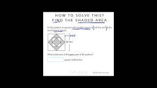 Find the shaded area.  #maths #mathstricks #quickmathtrick