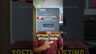 Propel off campus drive 2019 to 2024 | Software testing jobs #shorts