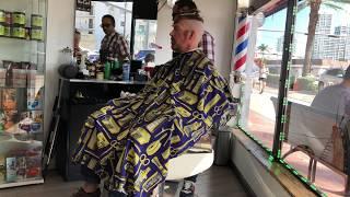 Super High shaved Undercut (?) in Miami barbershop