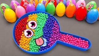 Satisfying ASMR | Making Rainbow Lollipop Bathtub by Mix Floam SLIME in Rainbow Eggs CLAY Coloring