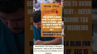 MSME TALK  [REMINDER]