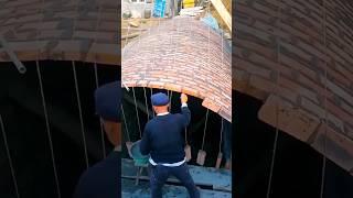 Arc dome brick building process,Super Creative #craftsman #shorts