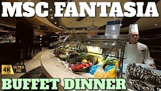 MSC FANTASIA BUFFET DINNER TOUR - ZANZIBAR RESTAURANT - 4K