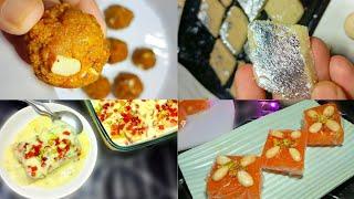 4 Diwali Sweets Recipes| Festive Mithai Recipes| Kaju Katli Recipe| Karachi Halwa|Shahi Tukda| Ladoo