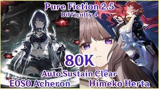 Pure Fiction 2.5 - E0S0 Acheron x Herta Himeko Duo DPS 80K Sustain Full Clear | Honkai Star Rail