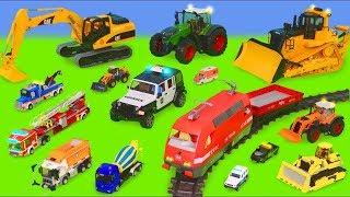 Excavator, Tractor, Fire Truck, Garbage Trucks & Police Cars Toy Vehicles for Kids