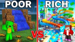 Mikey POOR vs JJ RICH Waterpark Survival Battle in Minecraft - Maizen