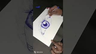 Draw eye with pen || time lapse ||