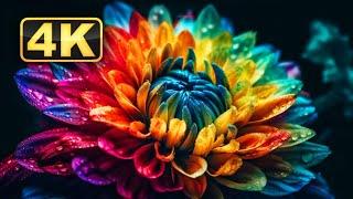 4K Blooming Flowers Timelapse -2! 1 Hour Relaxing Time-Lapse with Calming Music/Relaxing Screensaver