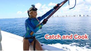 First time Spearfishing Pompano Beach {catch and cook}