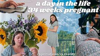 day in the life pregnant | third trimester symptoms, expectations and reality of pregnancy & therapy