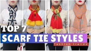 7 Ideas for How to Tie a Scarf | Winter Scarf Tie Styles Part-120124 스카프 묶는 스타일 | 丝巾系法 #scarfwearing