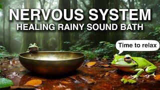 Healing Tibetan Singing Bowls | Relaxing Summer Rain and Frog Sounds