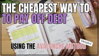 THE CHEAPEST WAY TO PAY OFF DEBT USING THE DEBT AVALANCHE METHOD | DETAILED