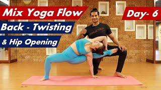 Day-6 Mix Yoga Flow - Backbend - Twisting - Splits & Hand Balance | Yograja