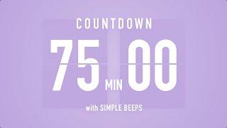 75 Min Countdown Flip Clock Timer / Simple Beeps 🫐 