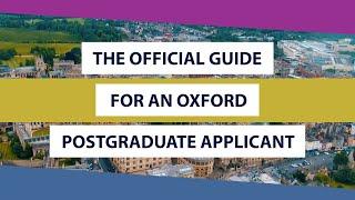 Oxford graduate study official guide - How to apply