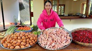 How to cook chicken feet salad recipe with egg in my countryside - Amazing cooking