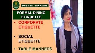 Dining Etiquette | Table Manners | Business Etiquette | Social Etiquette | Pria Warrick |