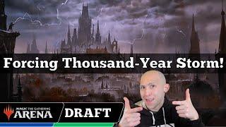 Forcing Thousand-Year Storm! | MTG Foundations Draft | MTG Arena