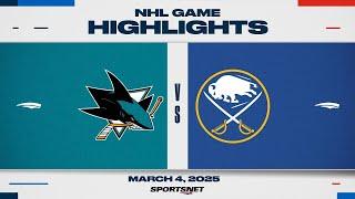 NHL Highlights | Sharks vs. Sabres - March 4, 2025