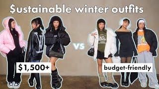 SUSTAINABLE WINTER OUTFITS: high-end vs. budget-friendly ️