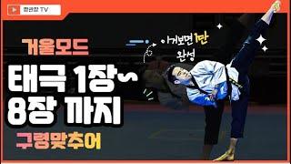 [1품][1단] [유급자품새] [태극1장~8장][전체거울모드] [Taegeuk1~ 8 mirror mode] 태권도품새 동작이름 구령   #poomsae #품새