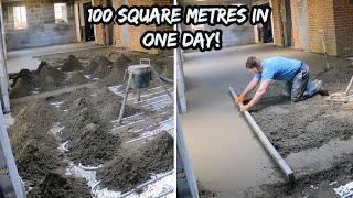 Sand & Cement Floor Screed Timelapse - 100 Square Metres in ONE day!