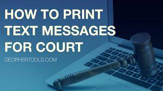 How to Print Text Messages for Court from iPhone