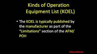 PA.I.B.K3c Kinds of Operation Equipment List