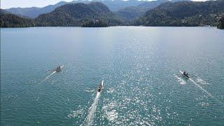 Lake Bled - rowing on the most beautiful lake in the world - Slovenia - droneboynl - 4K