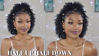 HALF UP HALF DOWN on NATURAL HAIR | DisisReyRey