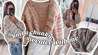 HOW TO KNIT A CHUNKY CARDIGAN | Easy, Beginner Friendly, Step by Step Tutorial!