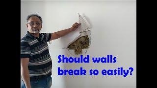 Are all gypsum walls as weak as Lodha NCP's? One more Lodha wall punch video