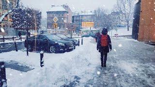 First Snowfall This Season! Downtown Lublin Walks | Poland Nov. 18, 2022 ️️ Snowy Walk