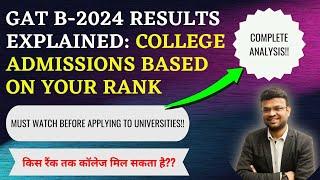 GAT B-2024 Results Explained: College Admissions Based on Your Rank #gatb #results #biotechnology