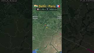 Delhi  to Paris  Flight Route - Air İndia #aviation #travel #flight #shortfeed #planefinder