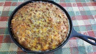 Breakfast Casserole - Sausage Egg Biscuit Casserole - The Hillbilly Kitchen