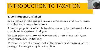 Income Taxation: Chapter 1-Introduction to Taxation Part 1b