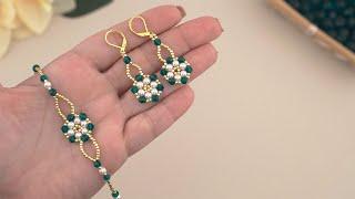 Easy Pearl Bicone Bracelet & Earrings Tutorial: How to Make a Bracelet at Home with Beads & Thread