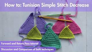 Detailed Tutorial for Tunisian Crochet Forward Pass and Return Pass Decrease